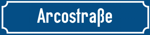 Straßenschild Arcostraße
