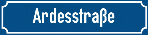 Straßenschild Ardesstraße