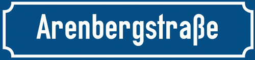 Straßenschild Arenbergstraße zum kostenlosen Download