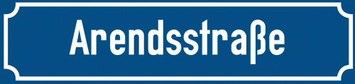 Straßenschild Arendsstraße zum kostenlosen Download