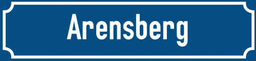 Straßenschild Arensberg