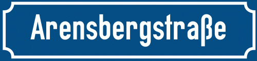 Straßenschild Arensbergstraße