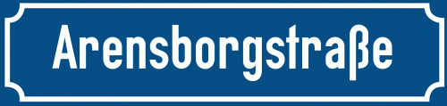 Straßenschild Arensborgstraße zum kostenlosen Download