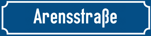 Straßenschild Arensstraße zum kostenlosen Download