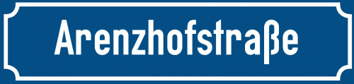 Straßenschild Arenzhofstraße