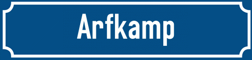 Straßenschild Arfkamp
