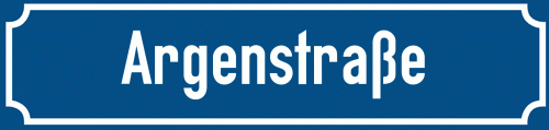 Straßenschild Argenstraße zum kostenlosen Download