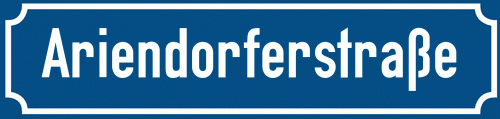 Straßenschild Ariendorferstraße