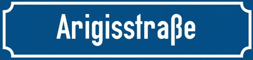 Straßenschild Arigisstraße zum kostenlosen Download