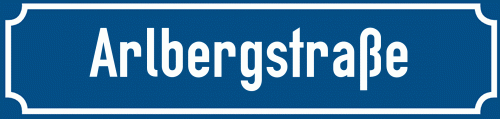 Straßenschild Arlbergstraße
