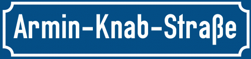 Straßenschild Armin-Knab-Straße zum kostenlosen Download