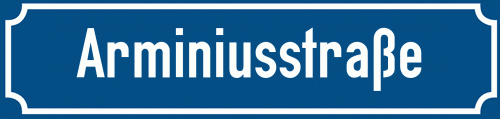 Straßenschild Arminiusstraße zum kostenlosen Download