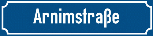 Straßenschild Arnimstraße zum kostenlosen Download