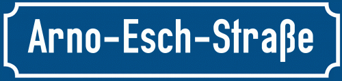 Straßenschild Arno-Esch-Straße