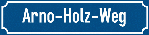 Straßenschild Arno-Holz-Weg
