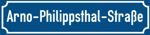 Straßenschild Arno-Philippsthal-Straße