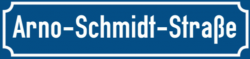 Straßenschild Arno-Schmidt-Straße