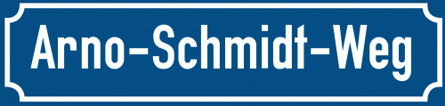 Straßenschild Arno-Schmidt-Weg
