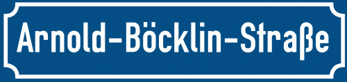 Straßenschild Arnold-Böcklin-Straße zum kostenlosen Download