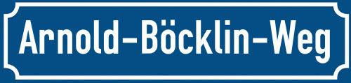 Straßenschild Arnold-Böcklin-Weg