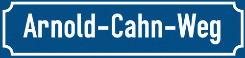 Straßenschild Arnold-Cahn-Weg