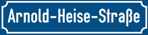 Straßenschild Arnold-Heise-Straße zum kostenlosen Download