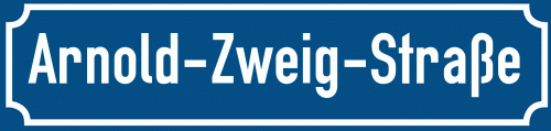 Straßenschild Arnold-Zweig-Straße