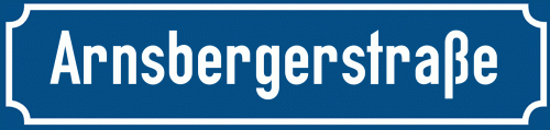 Straßenschild Arnsbergerstraße zum kostenlosen Download