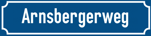 Straßenschild Arnsbergerweg zum kostenlosen Download