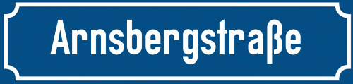 Straßenschild Arnsbergstraße zum kostenlosen Download