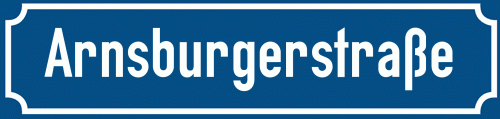 Straßenschild Arnsburgerstraße zum kostenlosen Download