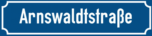Straßenschild Arnswaldtstraße zum kostenlosen Download