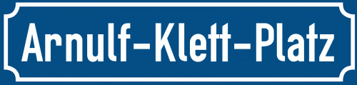 Straßenschild Arnulf-Klett-Platz zum kostenlosen Download