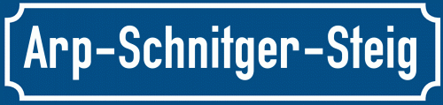 Straßenschild Arp-Schnitger-Steig