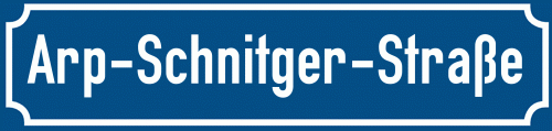 Straßenschild Arp-Schnitger-Straße
