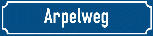 Straßenschild Arpelweg