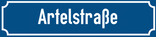 Straßenschild Artelstraße