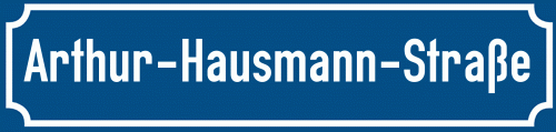 Straßenschild Arthur-Hausmann-Straße