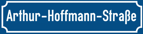 Straßenschild Arthur-Hoffmann-Straße zum kostenlosen Download
