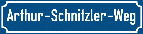 Straßenschild Arthur-Schnitzler-Weg