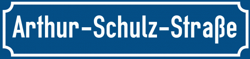 Straßenschild Arthur-Schulz-Straße