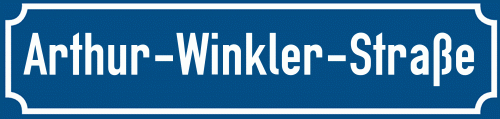 Straßenschild Arthur-Winkler-Straße