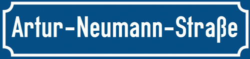 Straßenschild Artur-Neumann-Straße