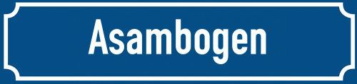 Straßenschild Asambogen