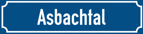 Straßenschild Asbachtal