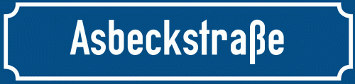 Straßenschild Asbeckstraße