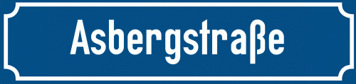 Straßenschild Asbergstraße