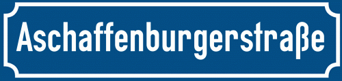 Straßenschild Aschaffenburgerstraße zum kostenlosen Download