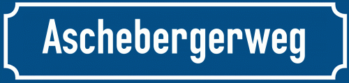 Straßenschild Aschebergerweg