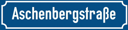 Straßenschild Aschenbergstraße